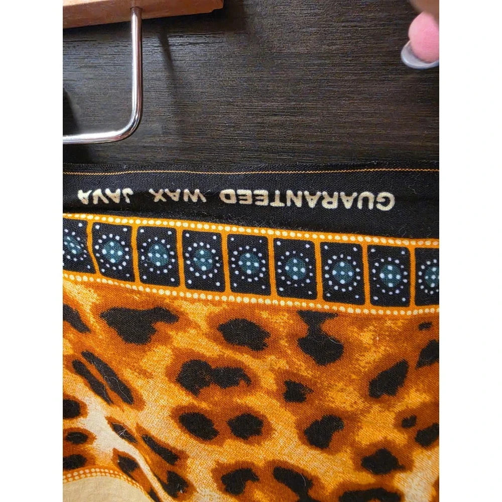 Super Java Guaranteed Wax Java Leopard Animal Print Fabric Panel A8918 Tan